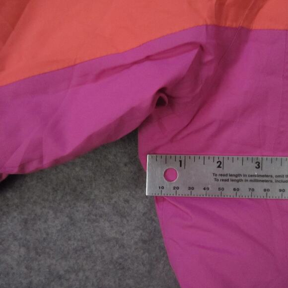 The North Face Jacket Girls Medium 10/12 Pink Orange Colorblock Fleece Lined Zip - Picture 6 of 8